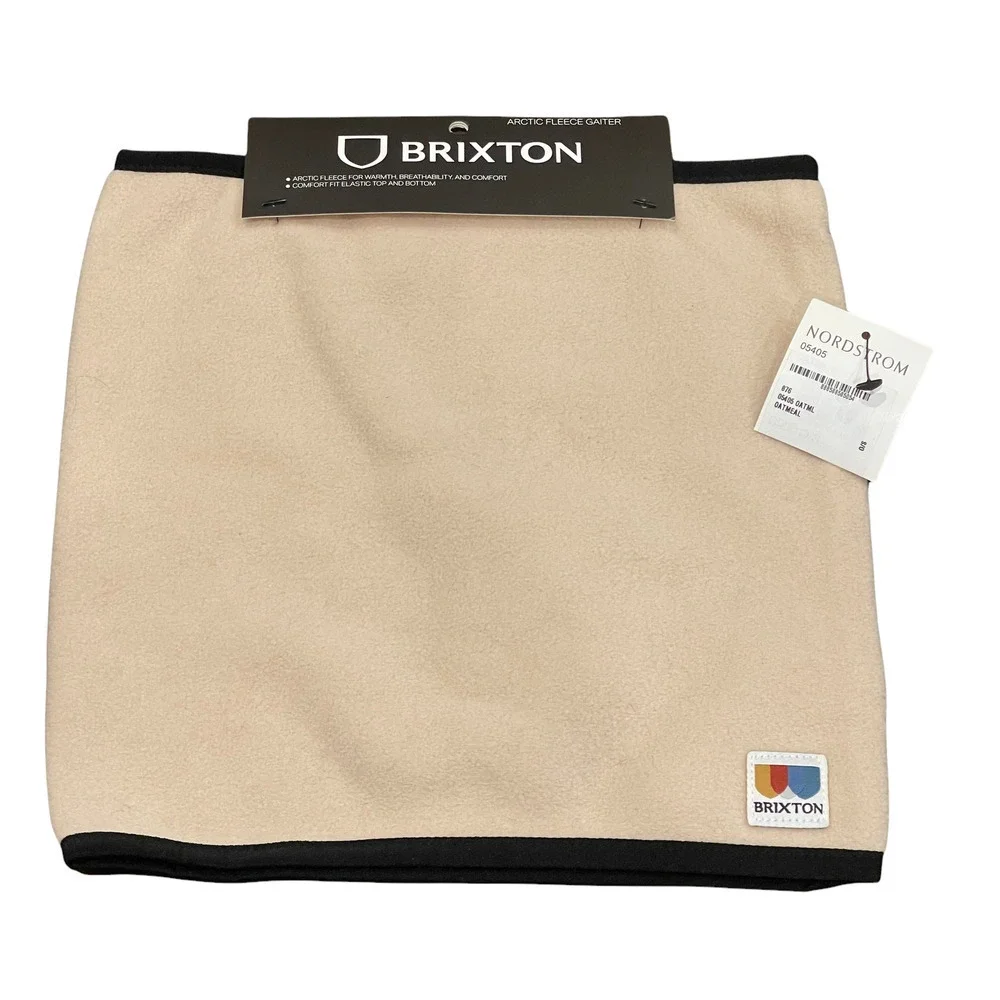 Brixton Men's Cream Arctic Fleece Gaiter Face Mask Winter One Size